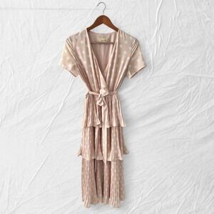 M-KAE romantic polka dot tiered midi dress